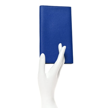 Hermes Epsom MC2 Fleming Checkbook Holder Wallet Bleu Electrique Gris Mouette 2 of 10