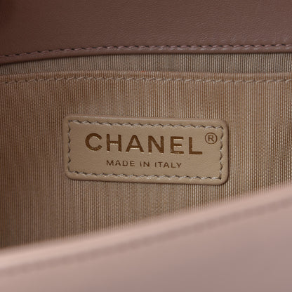 Chanel Lambskin Chevron Chain Stitched Medium Boy Flap Nude 8 of 11