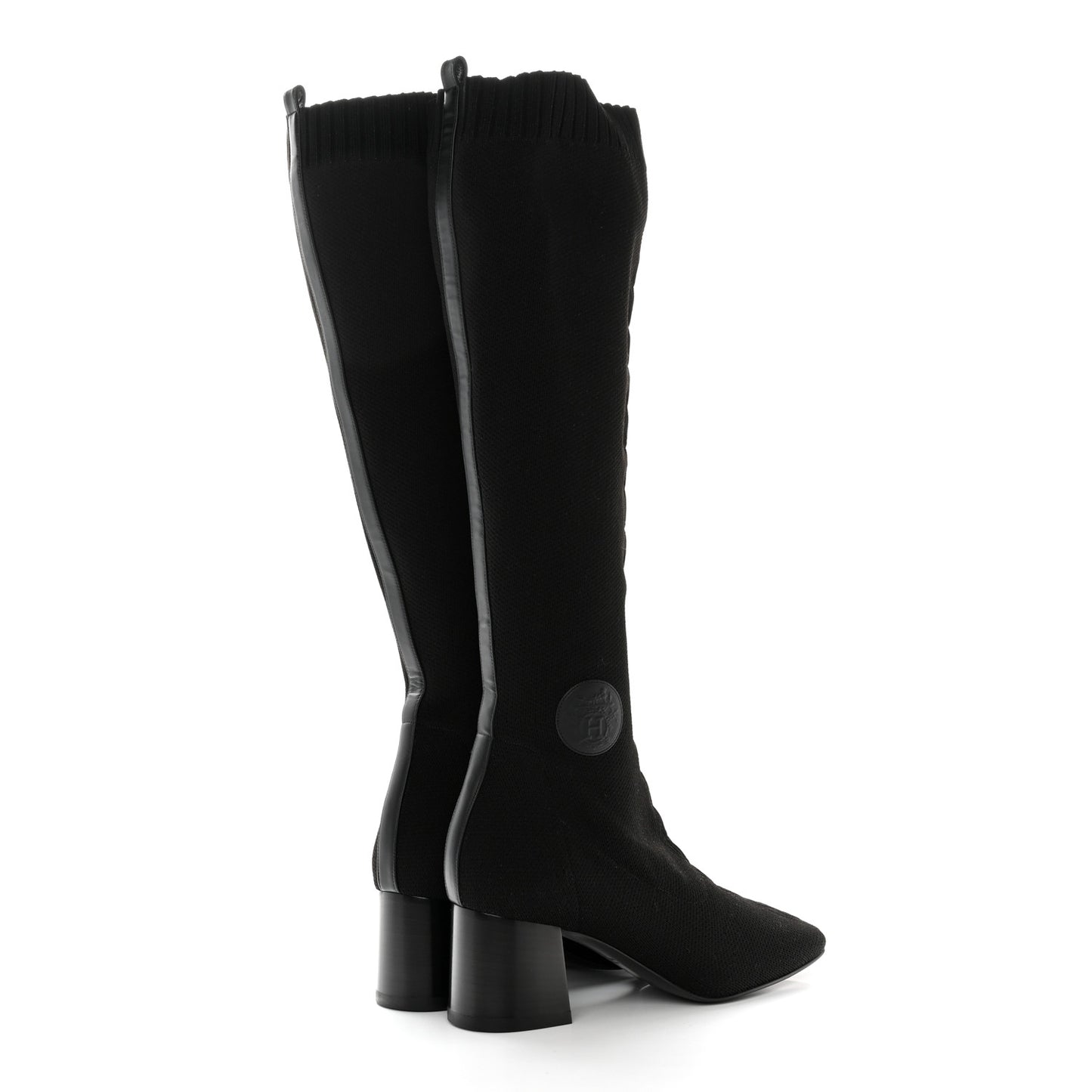 Knit Calfskin Fontaine 60 Boots 40 Black