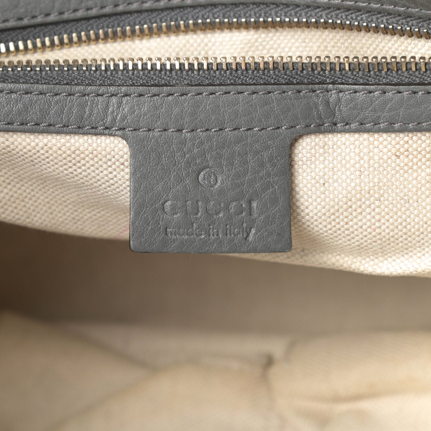 Pebbled Calfskin Small Bella Top Handle Bag Gray