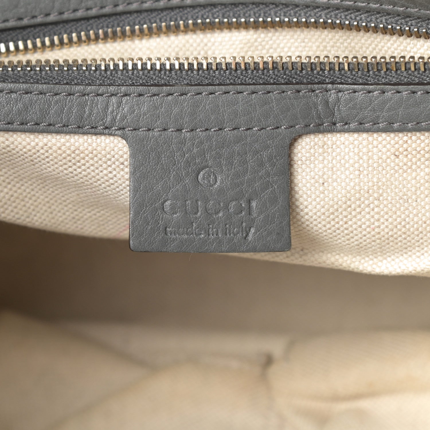 Gucci Pebbled Calfskin Small Bella Top Handle Bag Gray 6 of 18