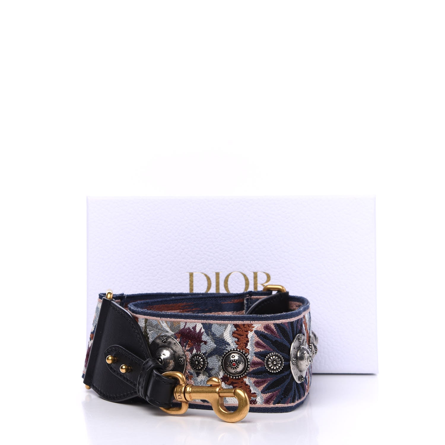 Christian Dior Canvas Embroidered Studded KaleiDiorscopic Shoulder Strap Multicolor 6 of 6