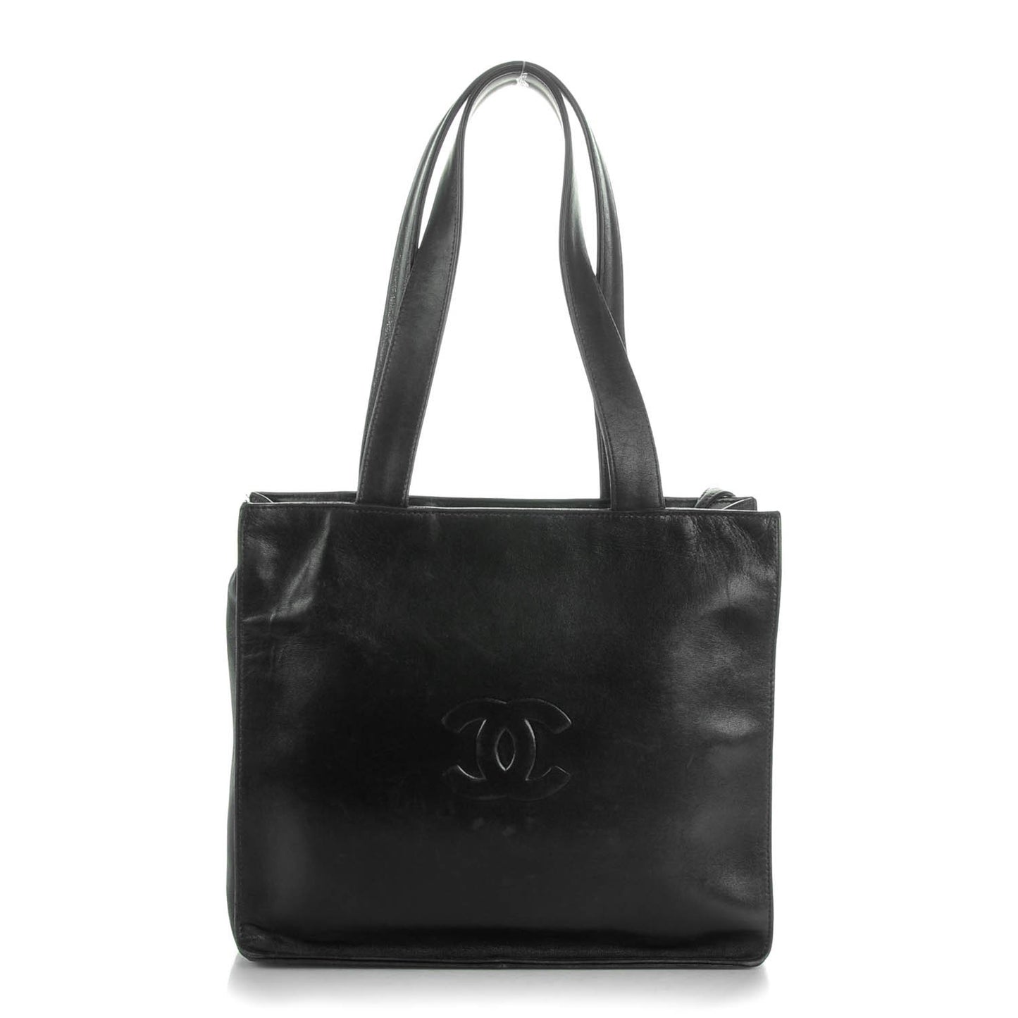 Lambskin CC Camellia Tote Black