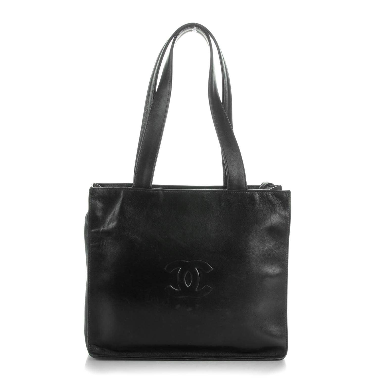 Chanel Lambskin CC Camellia Tote Black 1 of 7