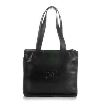 Chanel Lambskin CC Camellia Tote Black 1 of 7