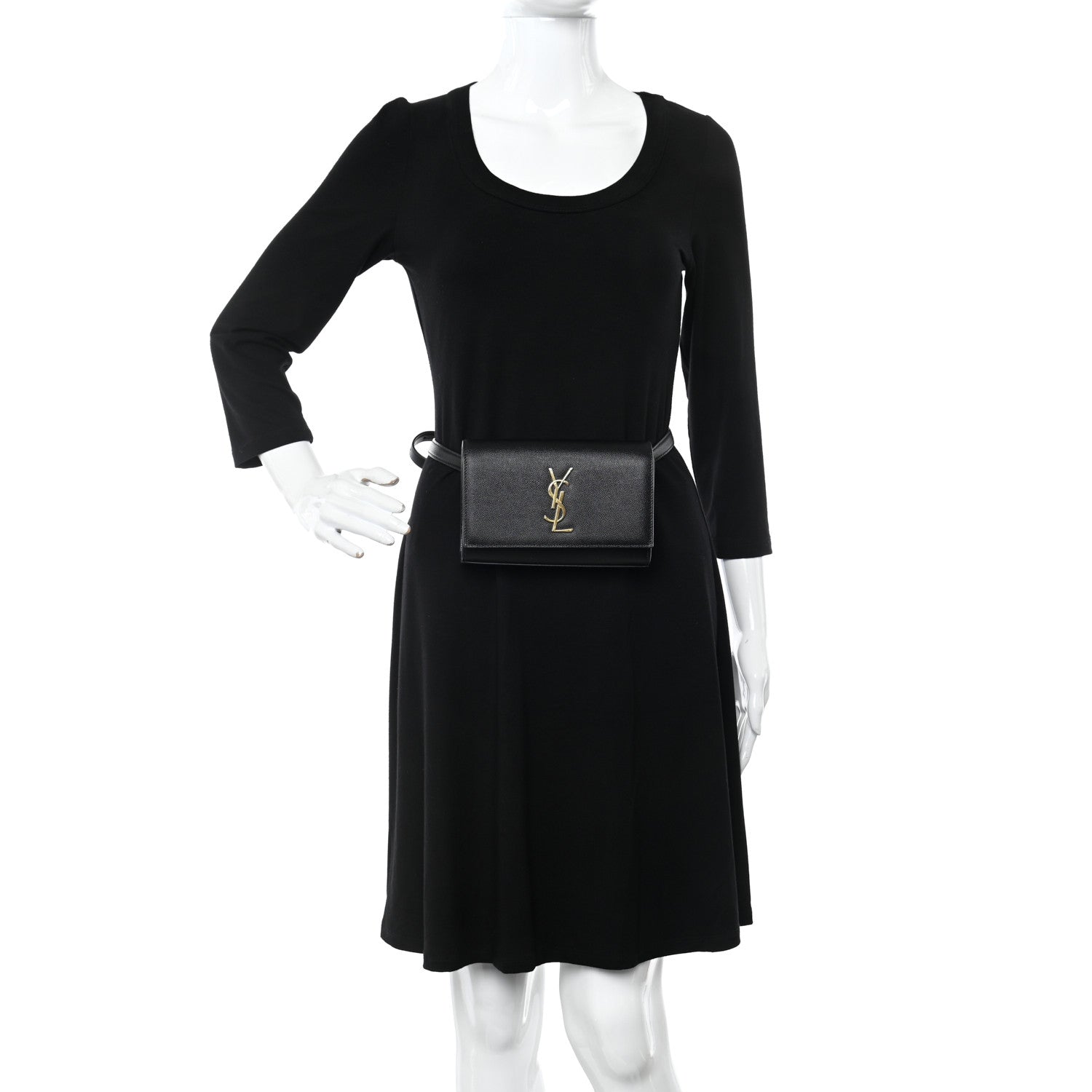 Saint Laurent Grain De Poudre Monogram Kate Belt Bag Black 2 of 9