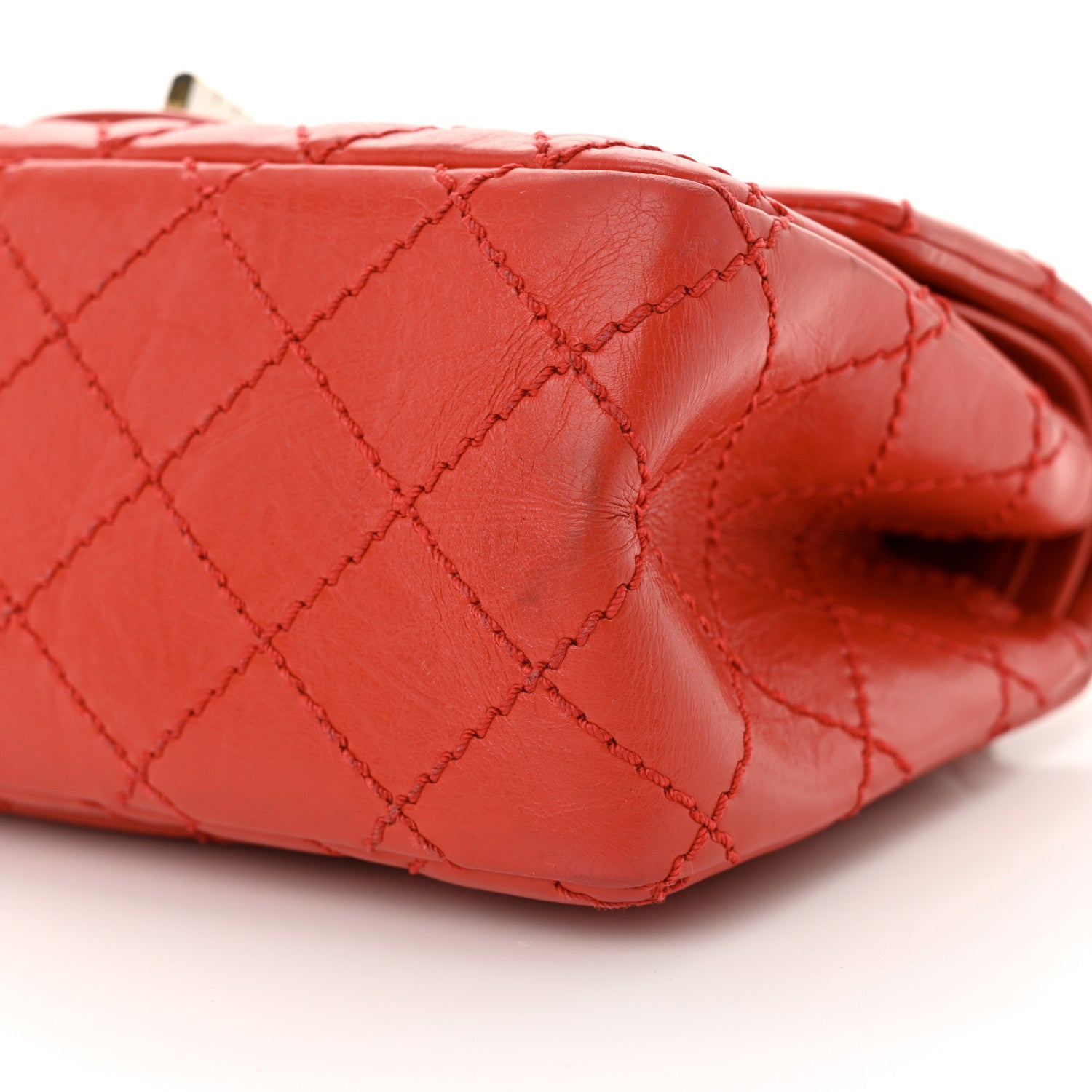 Chanel Aged Calfskin Quilted 2.55 Reissue Mini Flap Red 10 of 13