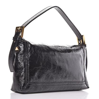 Fendi Vitello Naplak Medium Convertible Baguette Black 2 of 13