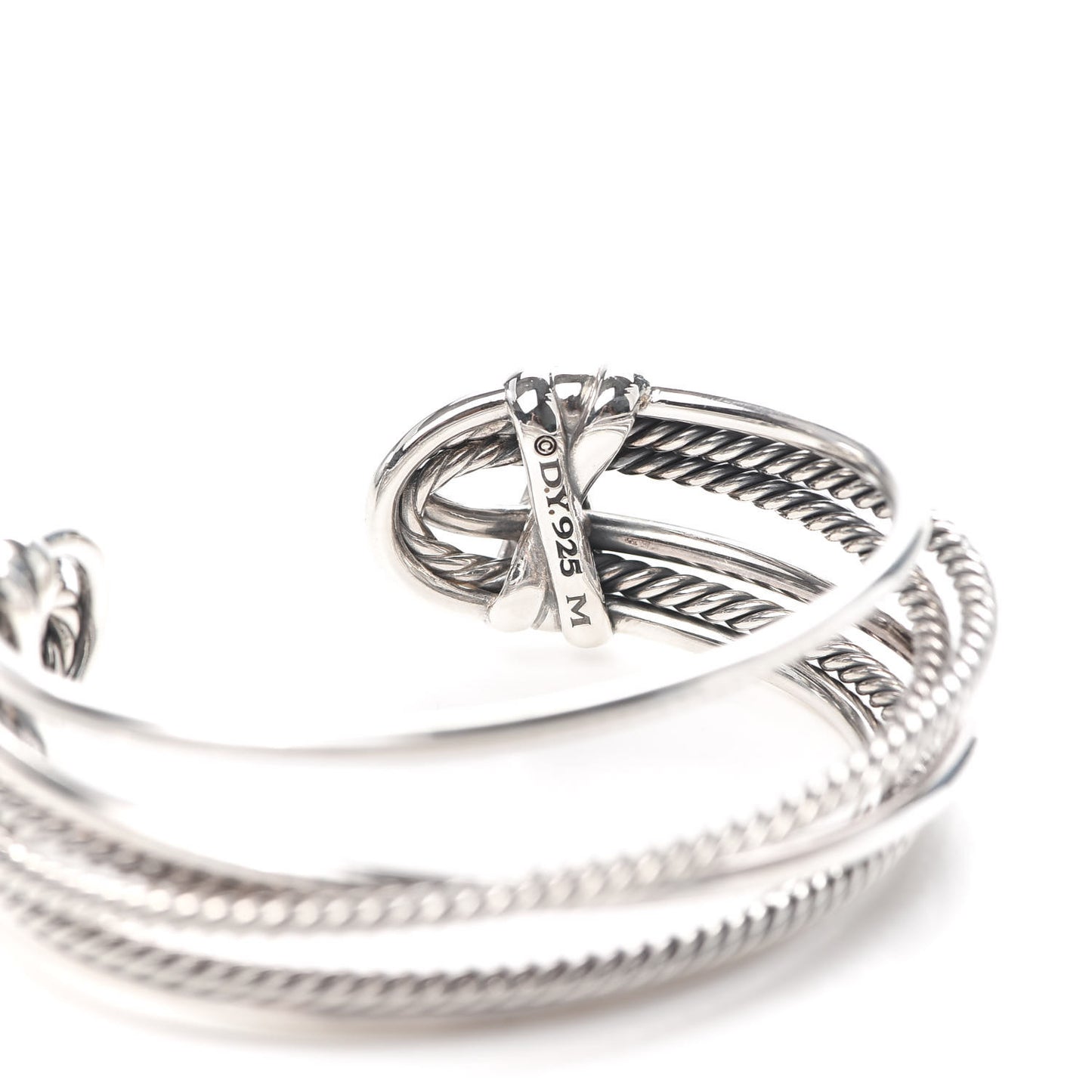 Sterling Silver Narrow Crossover Cuff Bracelet
