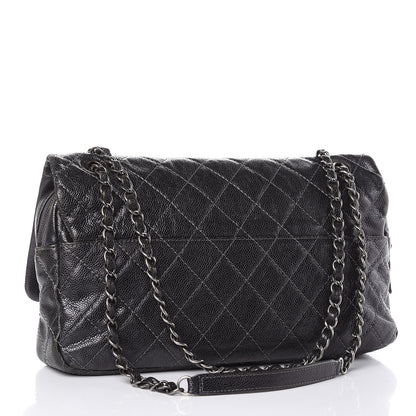 Chanel Iridescent Caviar Quilted Large Chic Flap Dark Grey 4 of 19