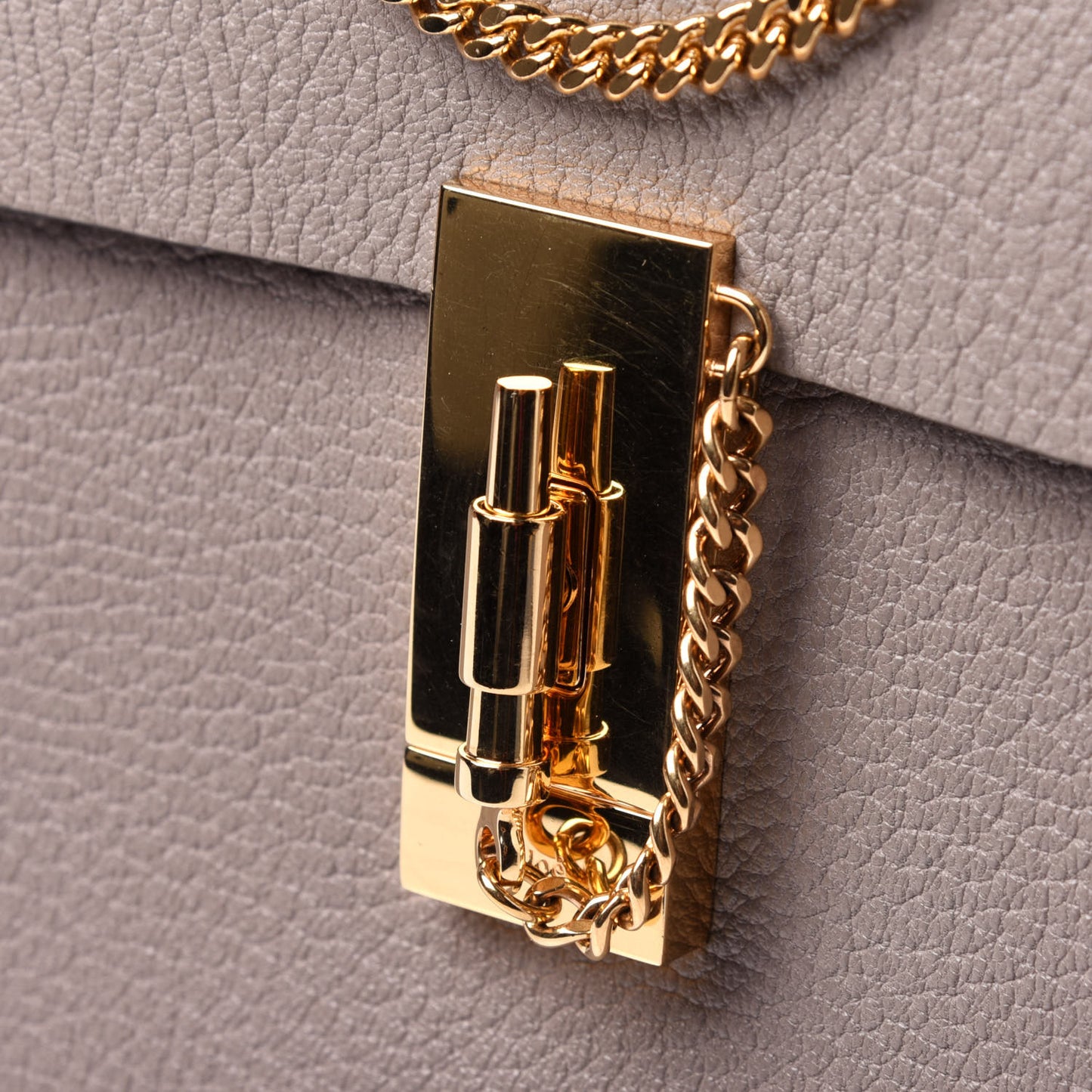 Grained Lambskin Mini Drew Shoulder Bag Motty Grey