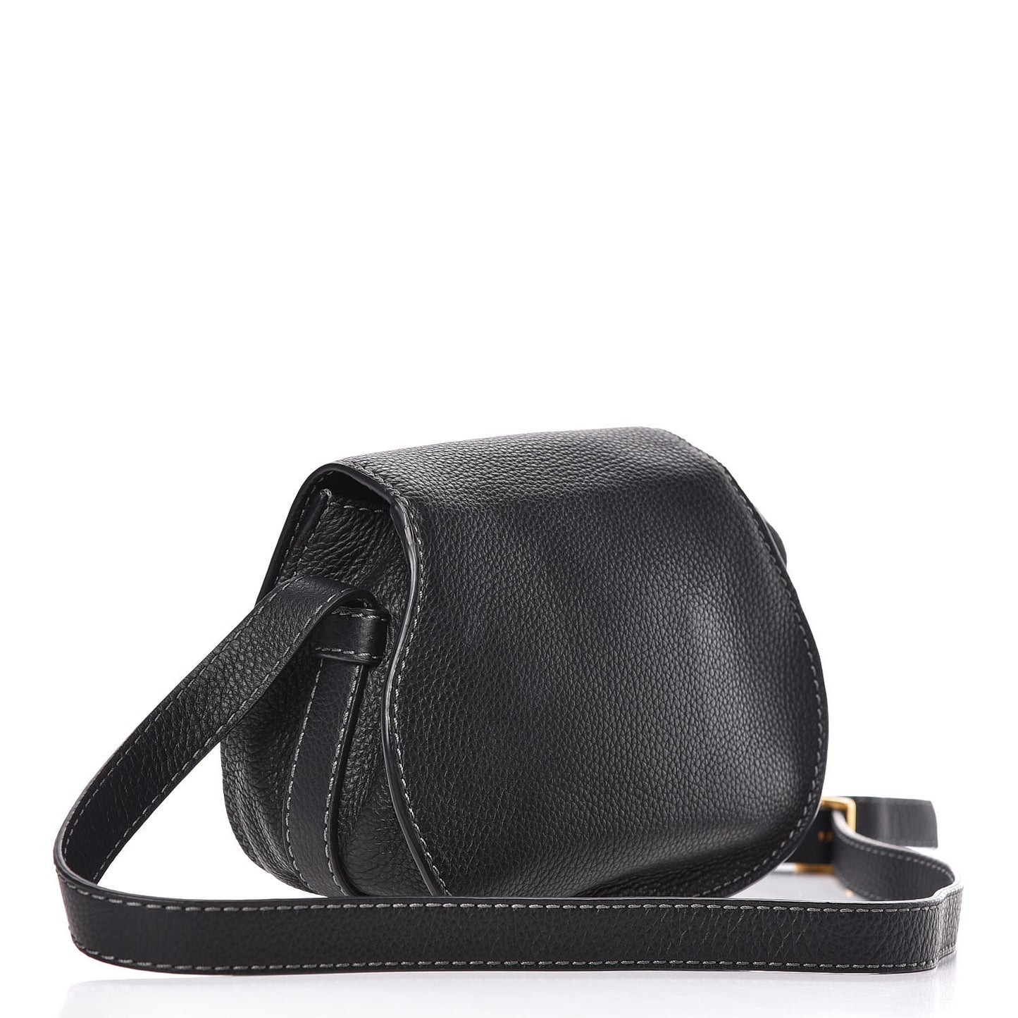 Calfskin Mini Marcie Round Crossbody Bag Black
