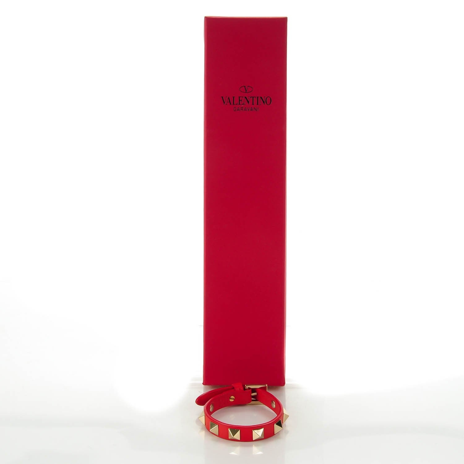 Valentino Garavani Vitello Rockstud Bracelet Red 5 of 5