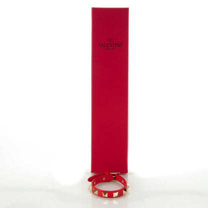Valentino Garavani Vitello Rockstud Bracelet Red 5 of 5
