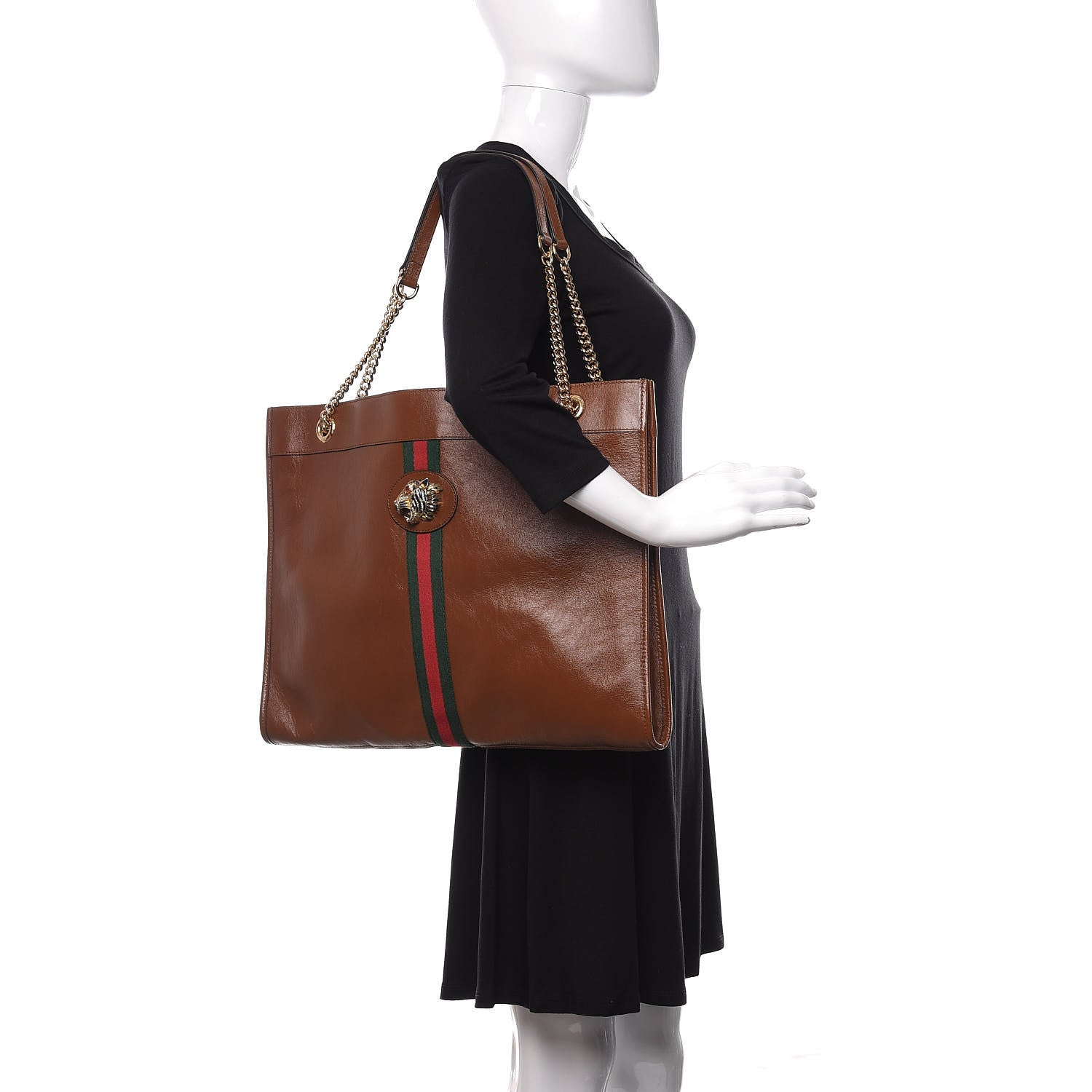 Gucci Calfskin Large Rajah Chain Tote Cuir 2 of 11