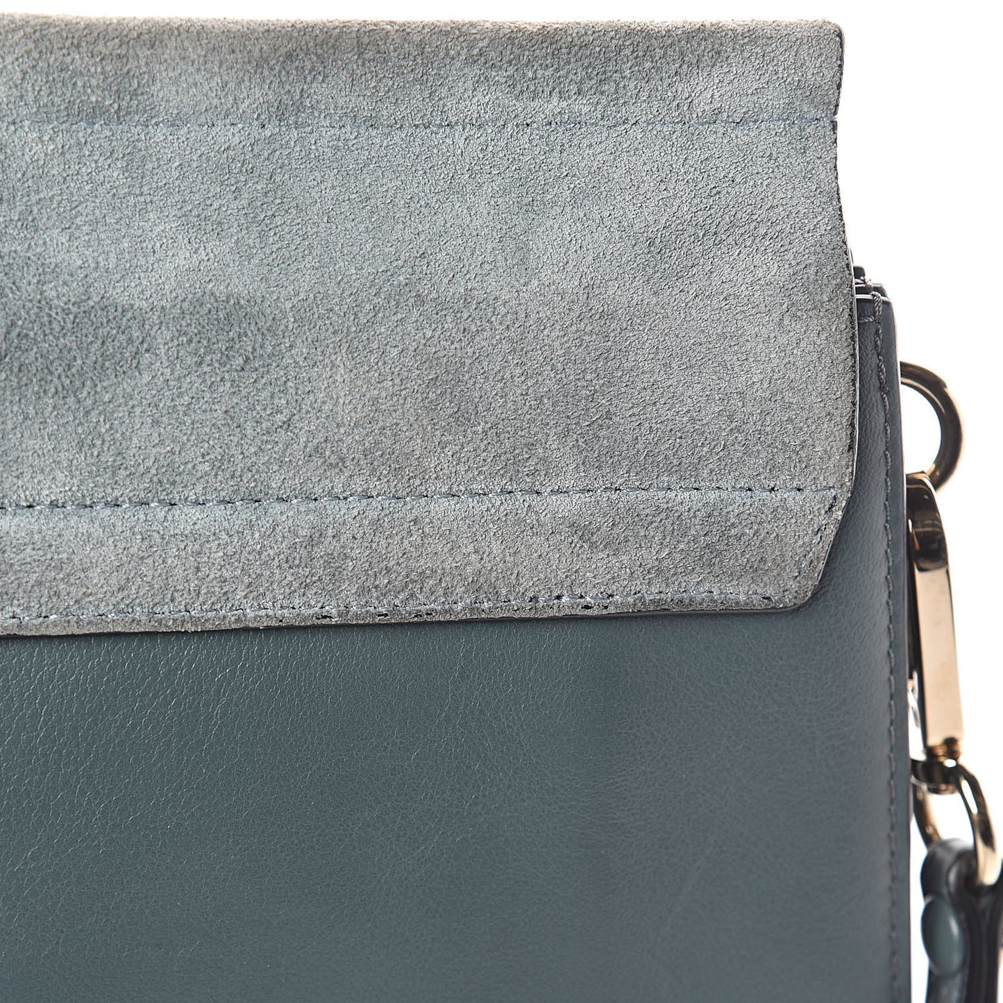 Suede Calfskin Medium Faye Shoulder Bag Cloudy Blue