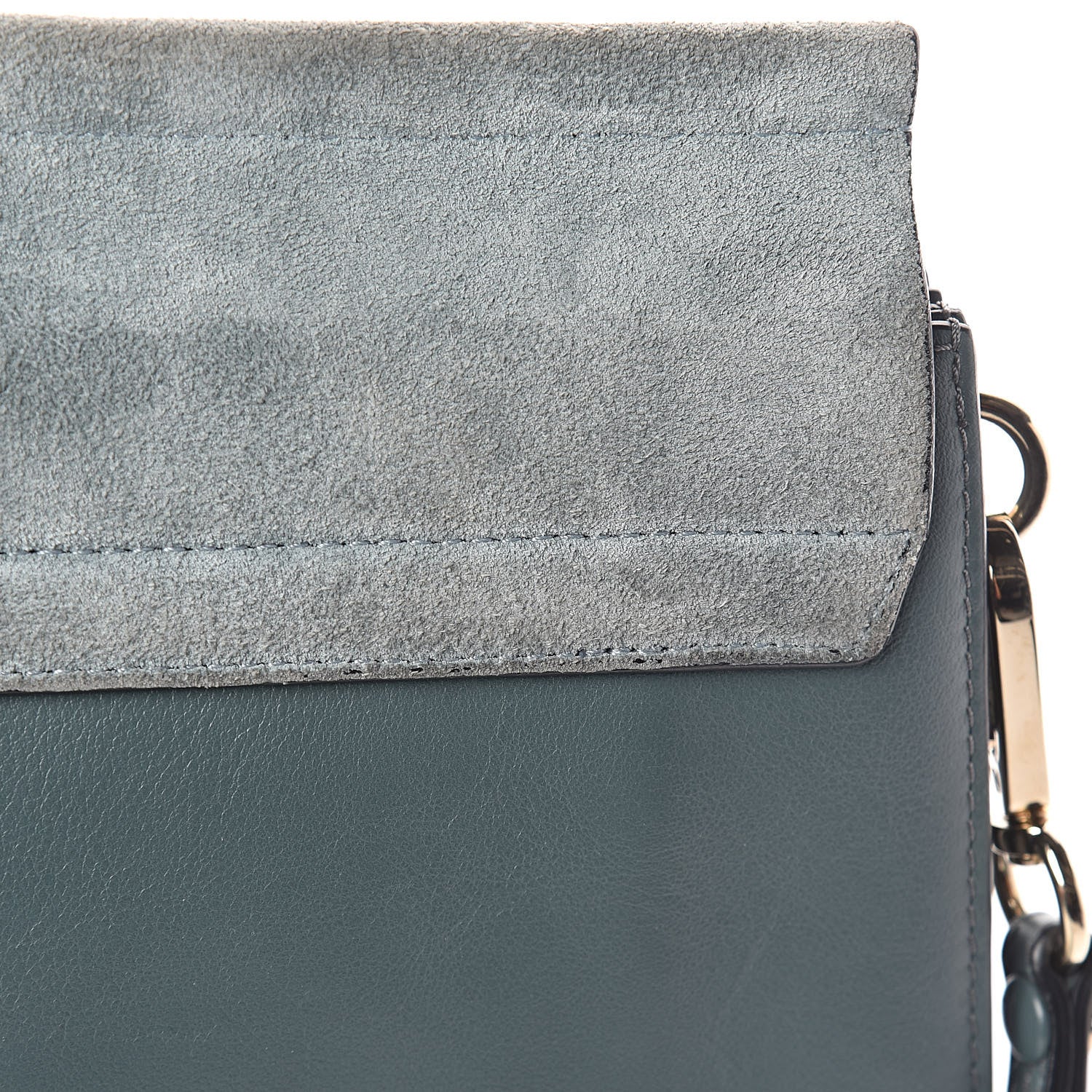 Chloe Suede Calfskin Medium Faye Shoulder Bag Cloudy Blue 11 of 14