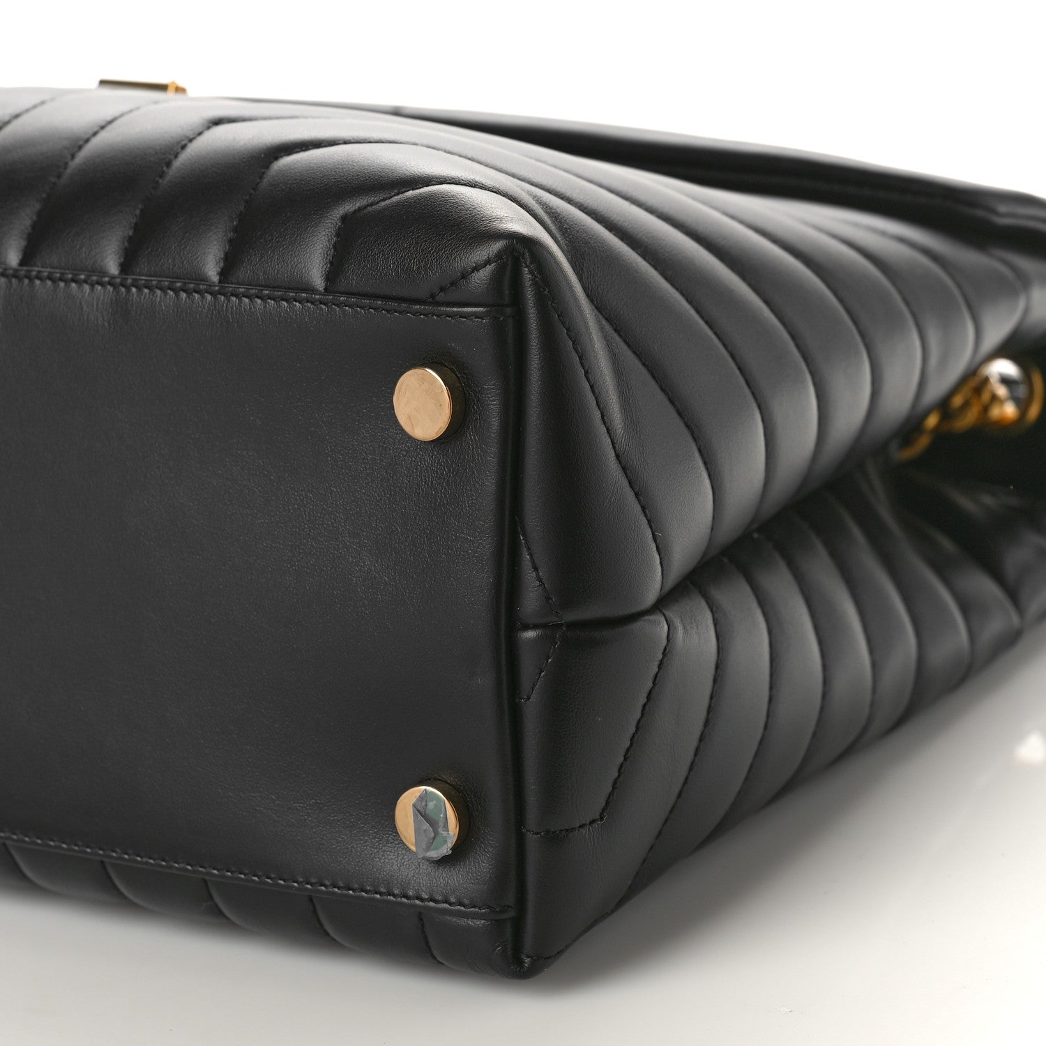 Saint Laurent Calfskin Y Quilted Monogram Large Loulou Chain Satchel Black 8 of 8