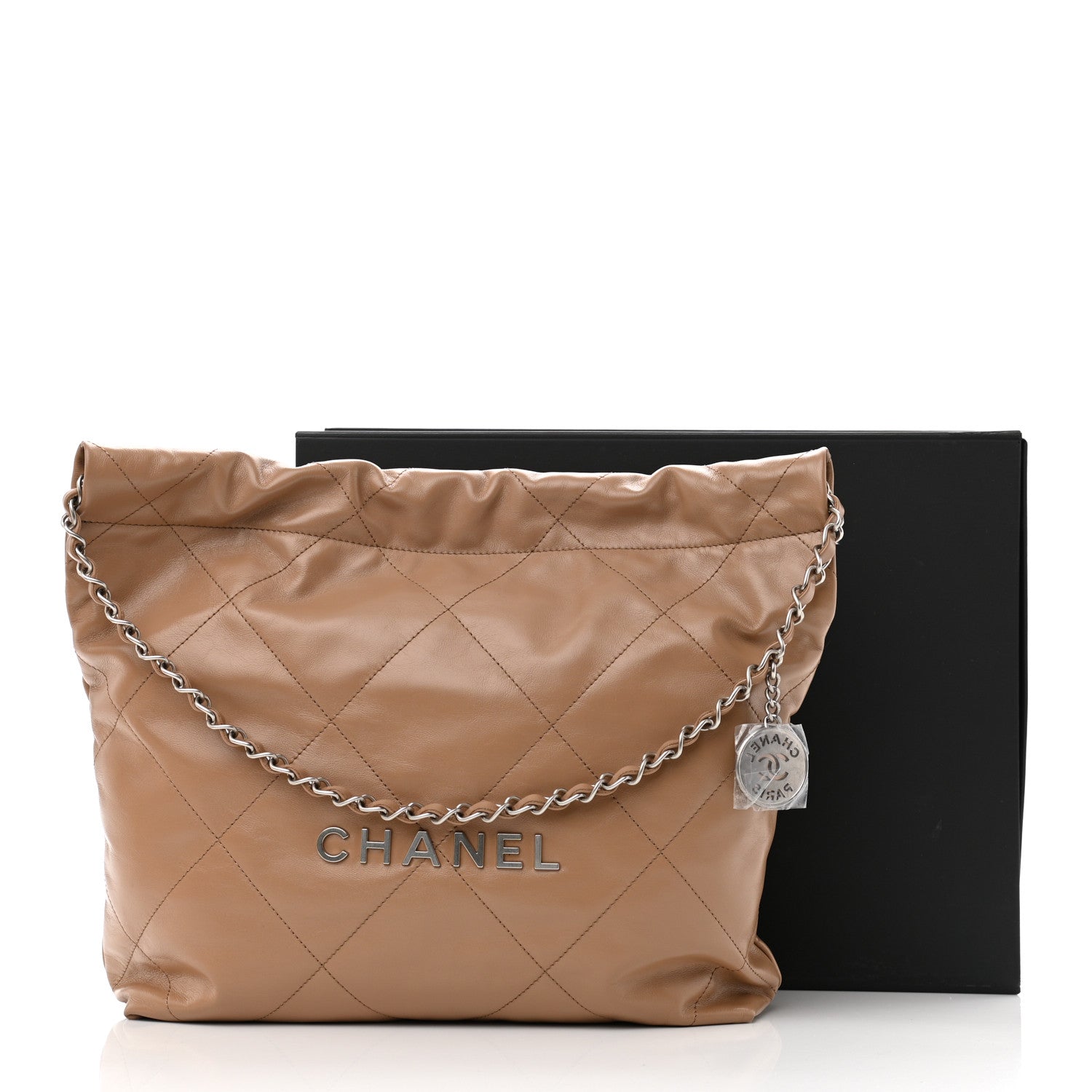 Chanel Shiny Calfskin Quilted Small Chanel 22 Beige 12 of 12