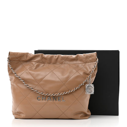 Chanel Shiny Calfskin Quilted Small Chanel 22 Beige 12 of 12