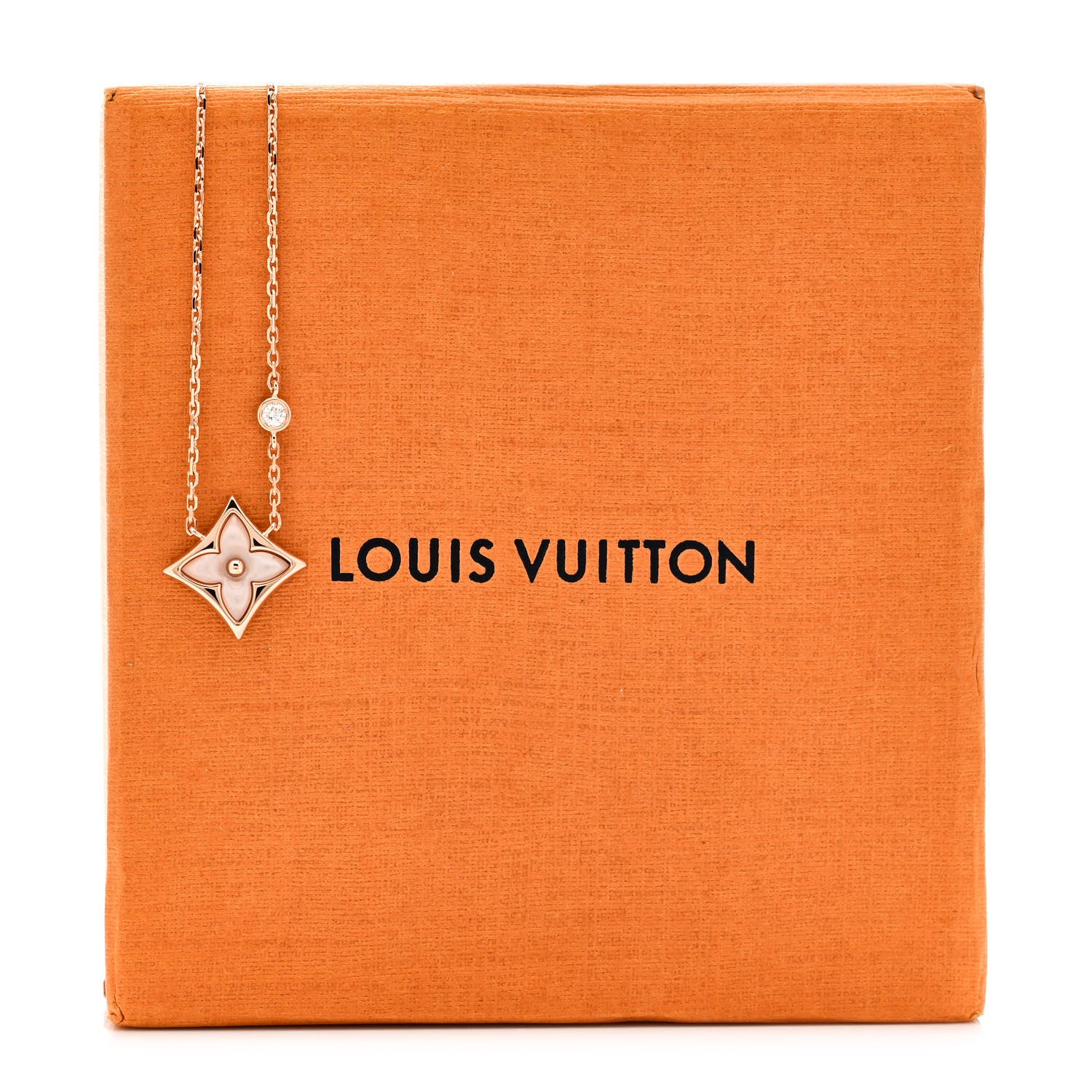 Louis Vuitton 18K Pink Gold Diamond Pink Mother of Pearl Color Blossom BB Star Pendant Necklace 5 of 5