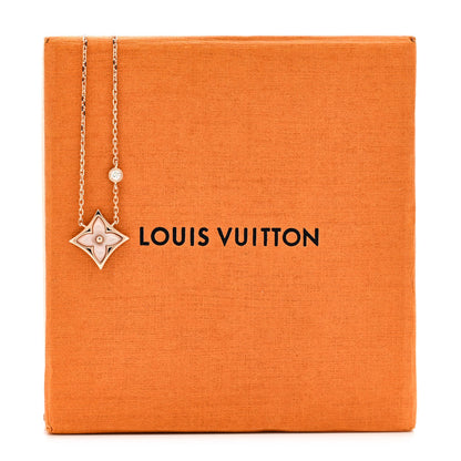 Louis Vuitton 18K Pink Gold Diamond Pink Mother of Pearl Color Blossom BB Star Pendant Necklace 5 of 5