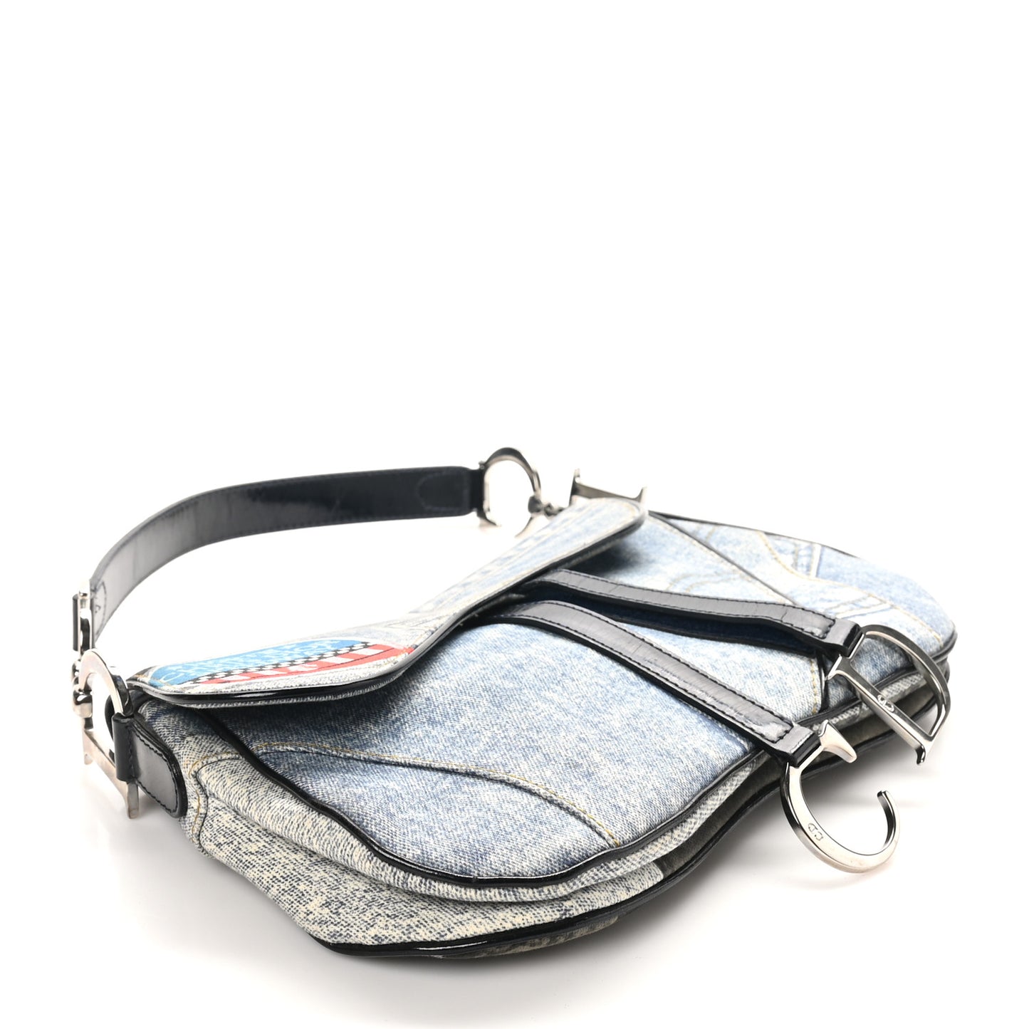 Denim Speedway Double Saddle Bag Blue