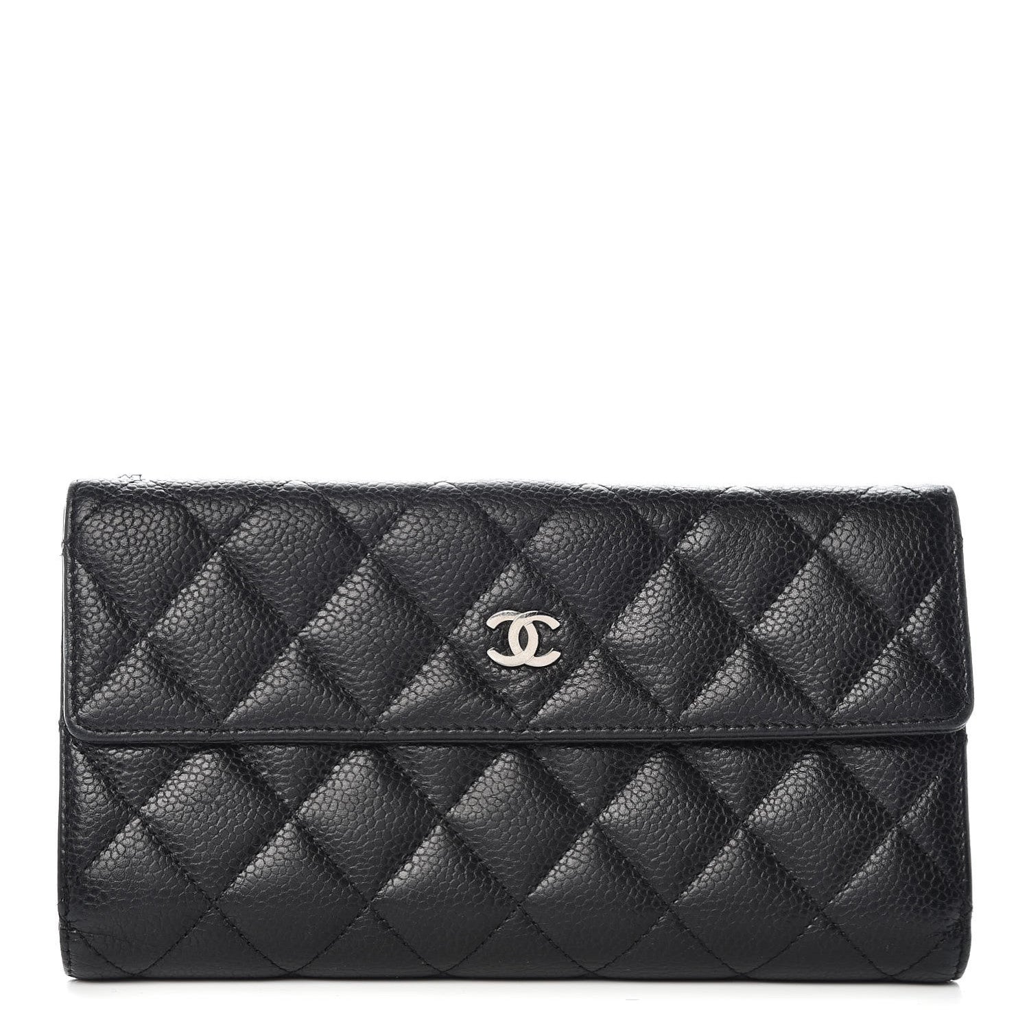 Chanel Caviar Quilted CC French Flap Wallet Black 1 of 11