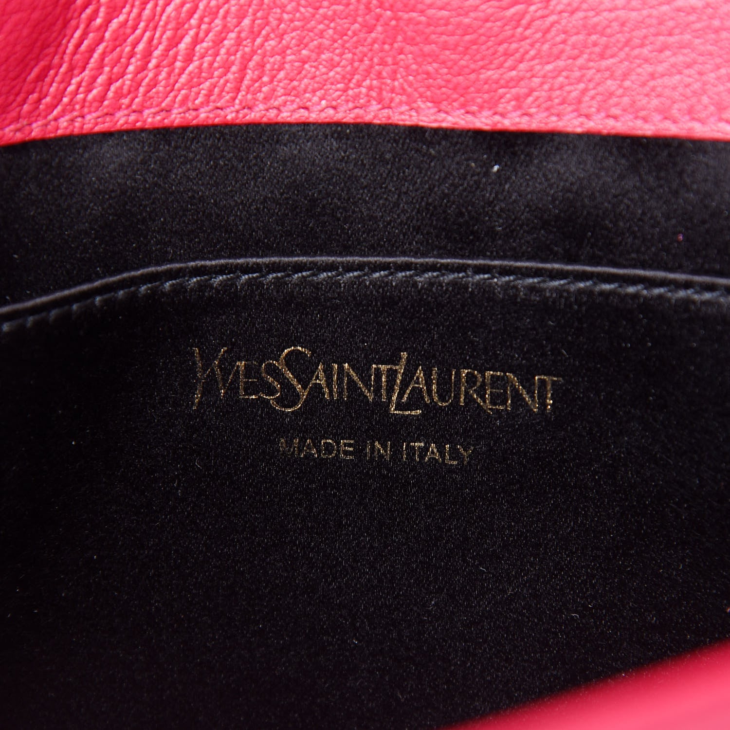 Saint Laurent Calfskin Monogram Large Belle De Jour Clutch Lipstick Fuchsia 5 of 7