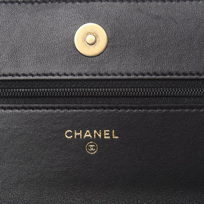 Chanel Wool Tweed Lambskin Quilted 19 Wallet On Chain WOC and Coin Purse Black White 8 of 11