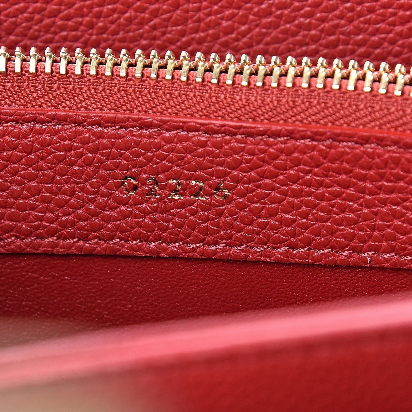 Grained Calfskin Small 16 Top Handle Bag Red