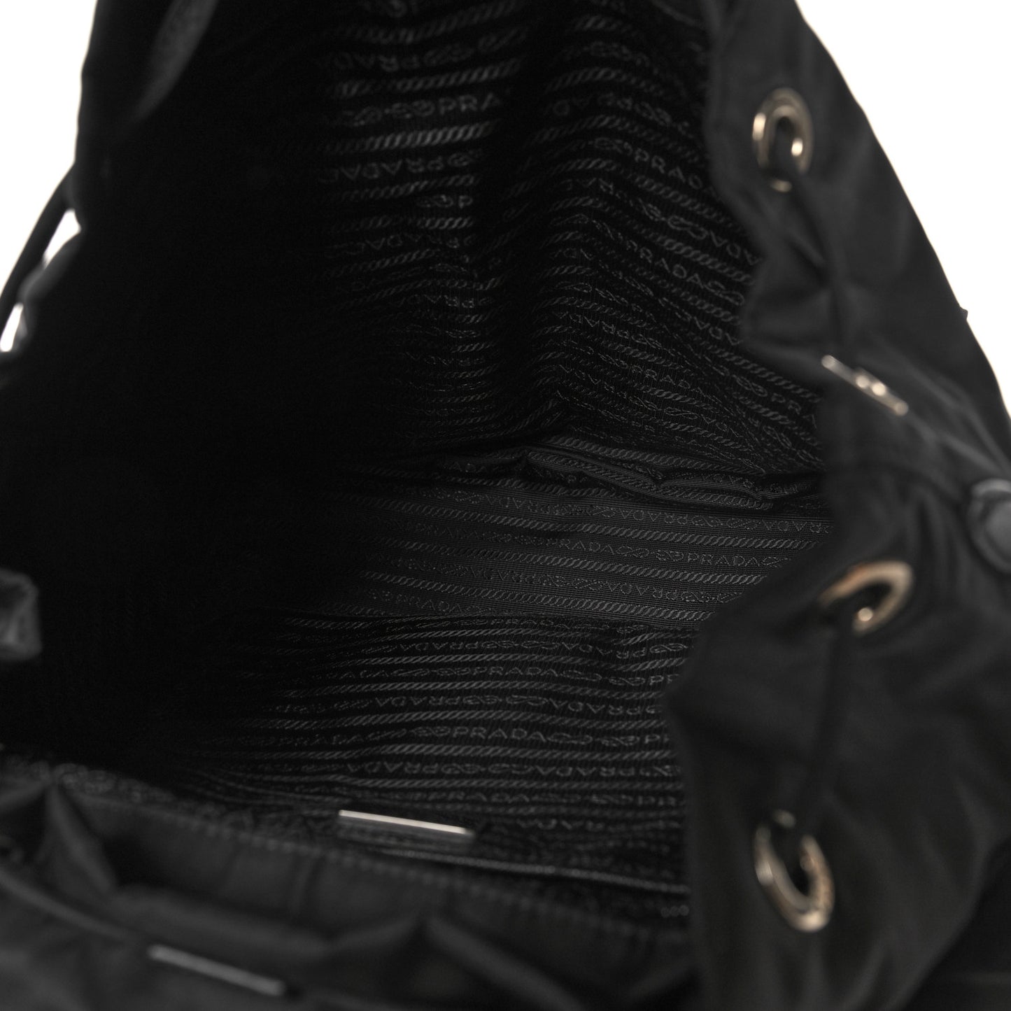 Nylon Vela Saffiano Medium Backpack Black