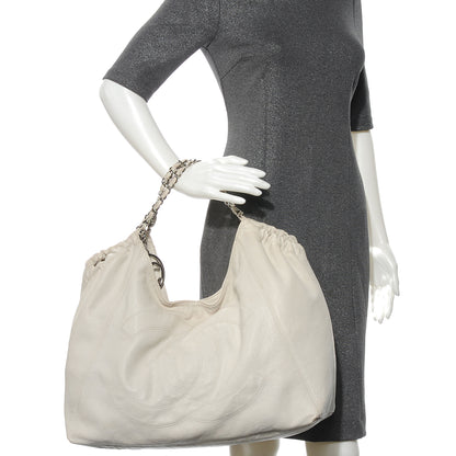 Chanel Distressed Caviar XL Coco Cabas White 2 of 7