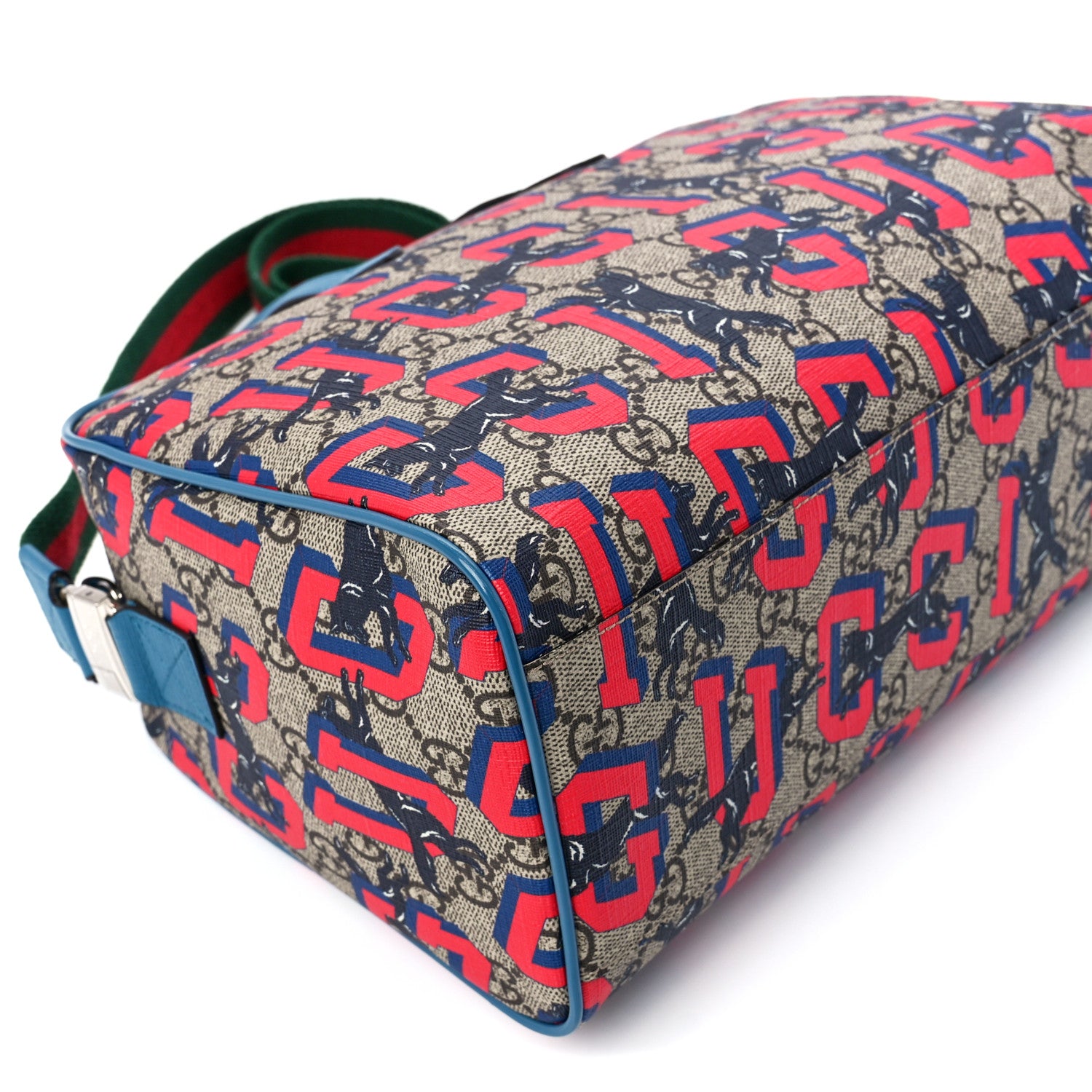 Gucci GG Supreme Monogram Wolves Print Childrens Shoulder Bag Beige Red 10 of 12