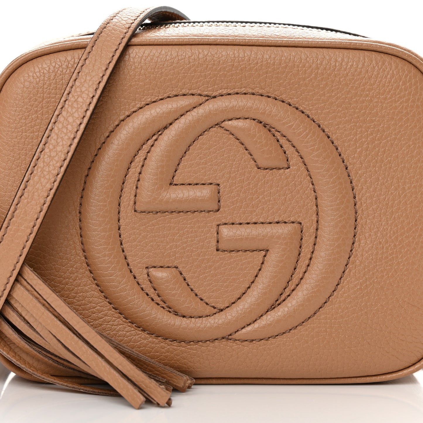 Pebbled Calfskin Small Soho Disco Bag Camelia