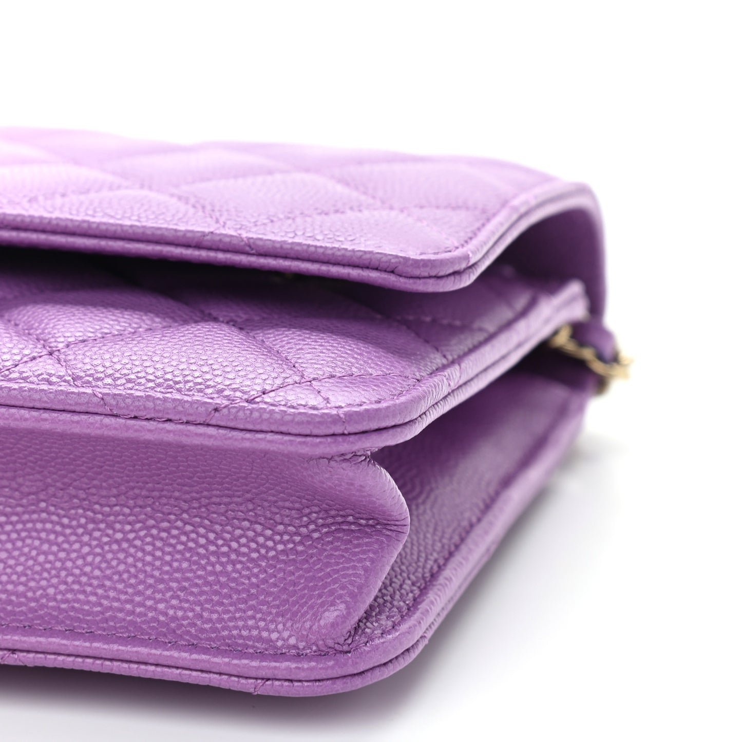 Caviar Quilted Wallet On Chain WOC Purple