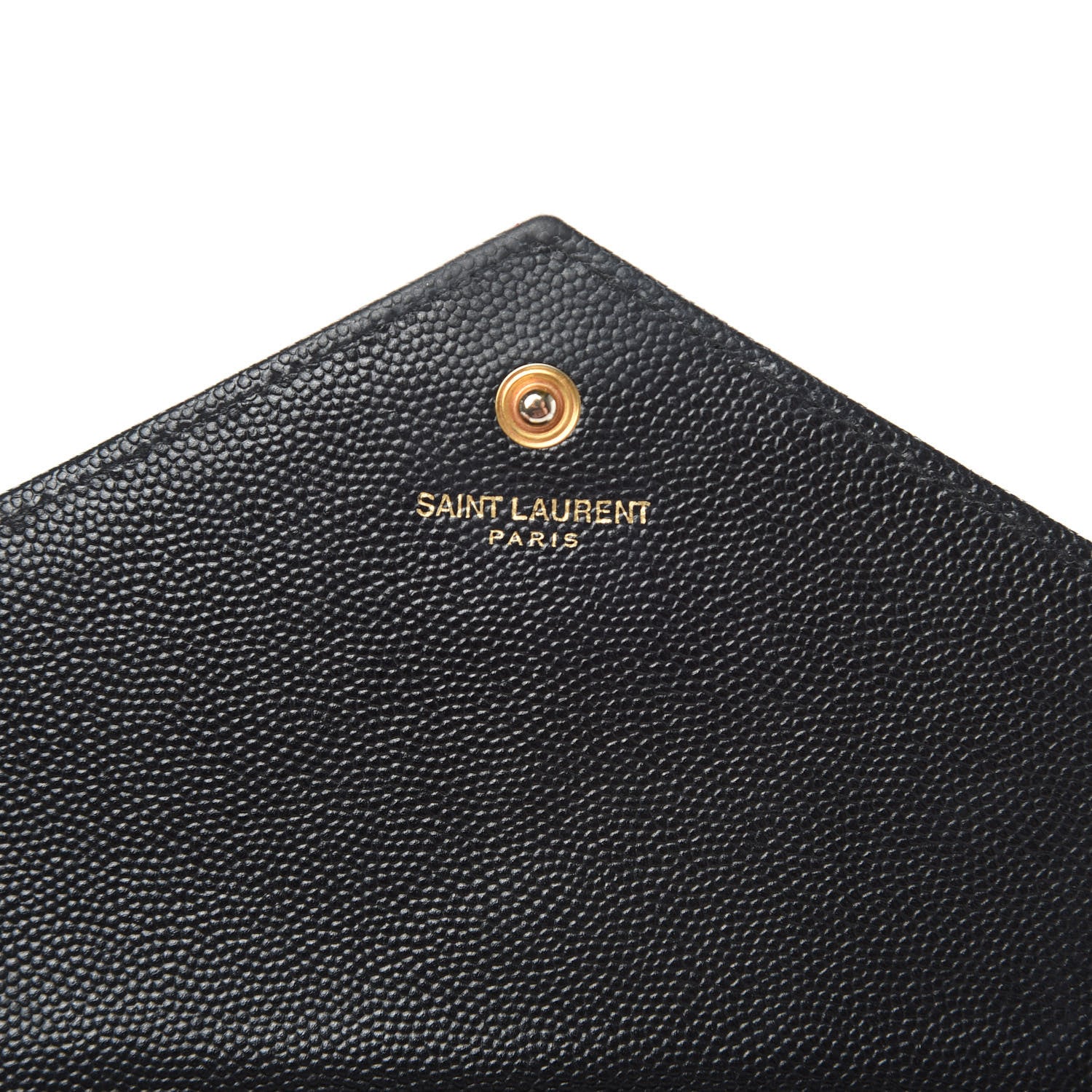 Saint Laurent Grain De Poudre Matelasse Chevron Monogram Chain Wallet Black 6 of 12