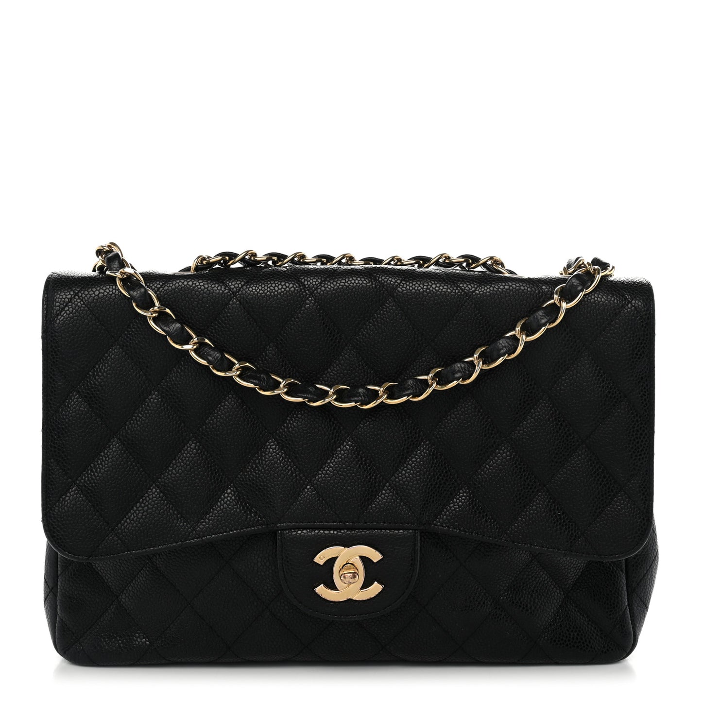 Caviar Quilted Jumbo Single Flap Black