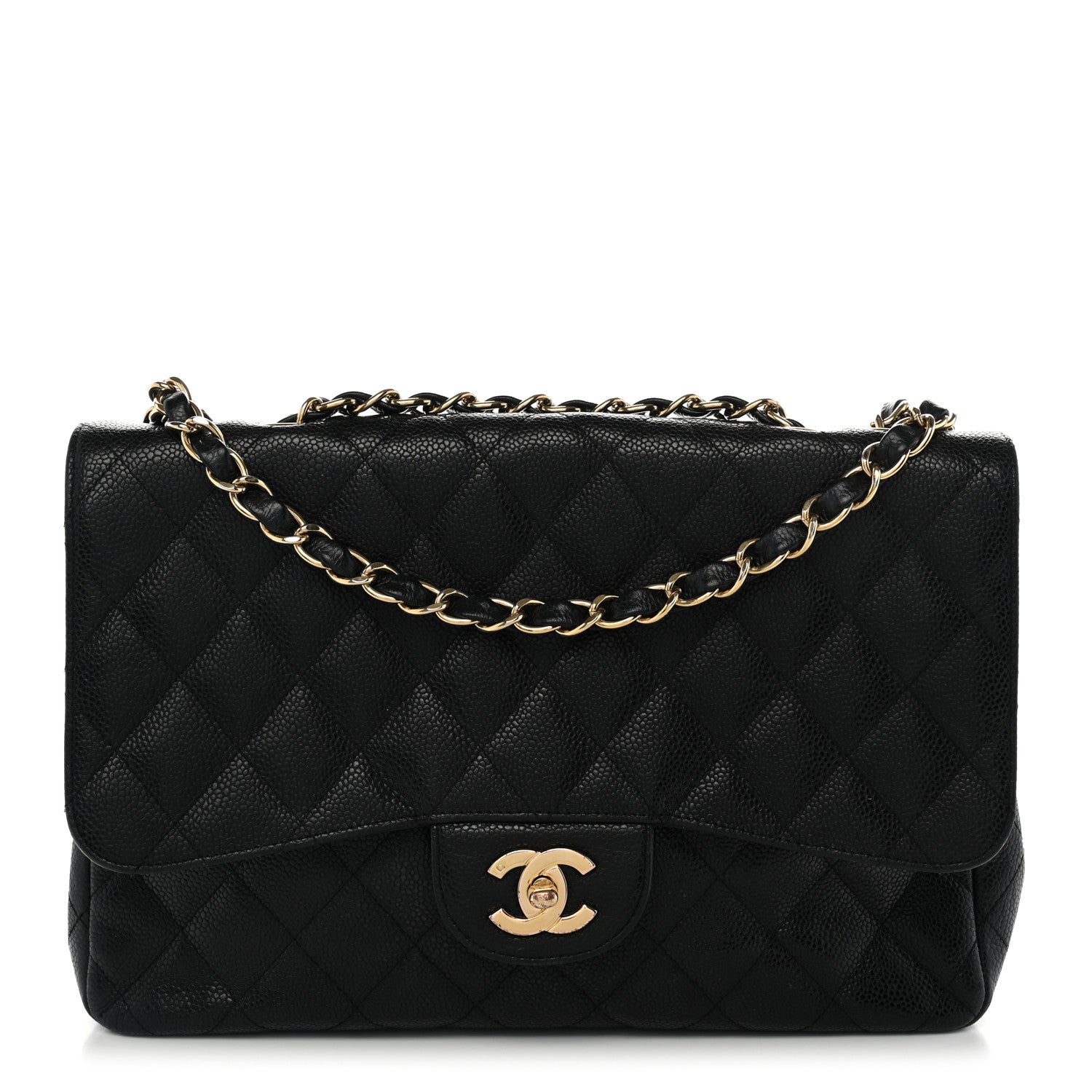 Chanel Caviar Quilted Jumbo Single Flap Black 1 of 13