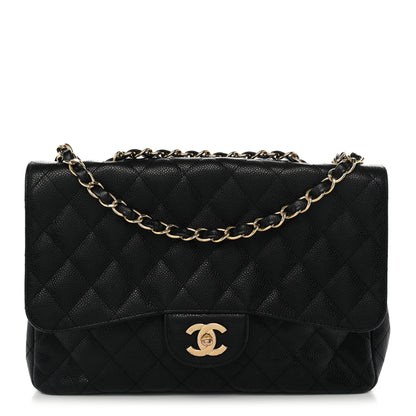 Chanel Caviar Quilted Jumbo Single Flap Black 1 of 13