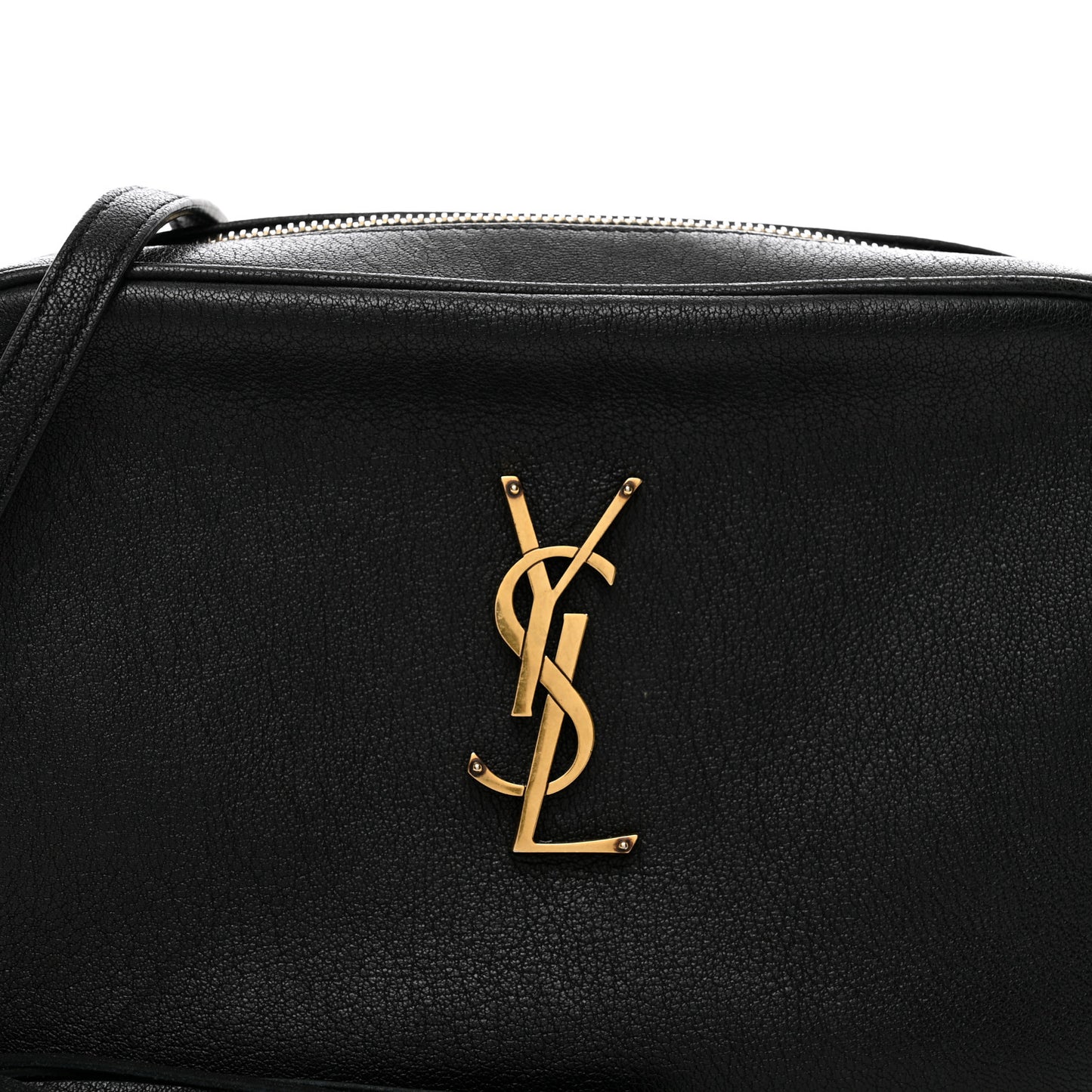 Grained Lambskin Monogram Lou Camera Bag Black