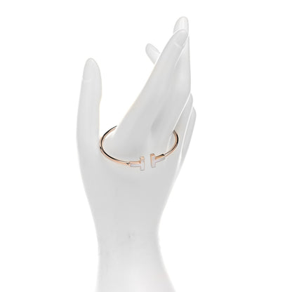 Tiffany 18K Rose Gold Mother of Pearl T Wire Bracelet 2 of 5