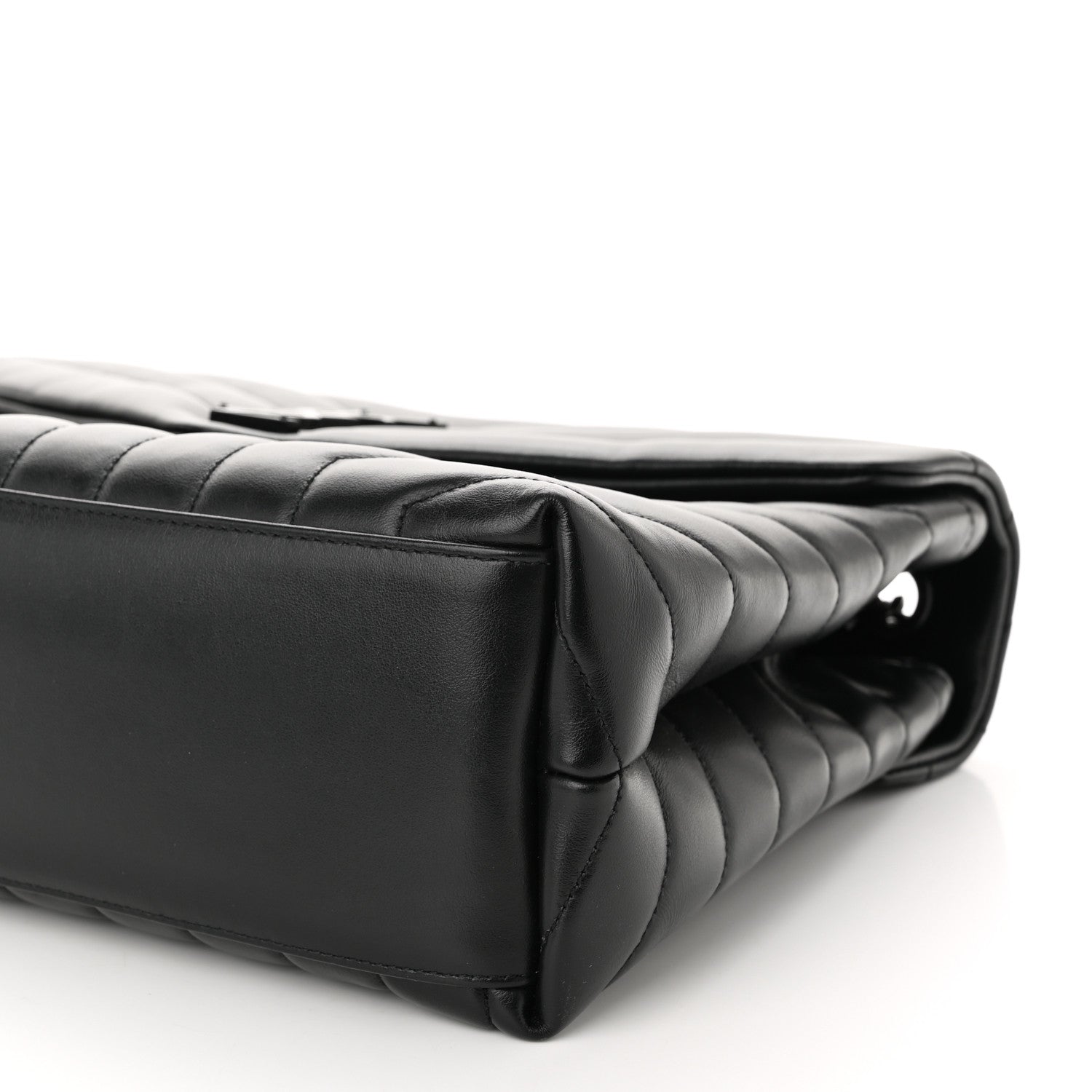 Saint Laurent Calfskin Y Quilted Monogram Monochrome Medium Loulou Chain Satchel Black 9 of 9