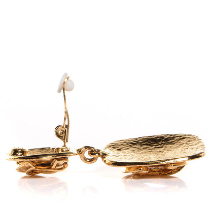 Chanel CC Clip On Drop Earrings Gold 3 of 4