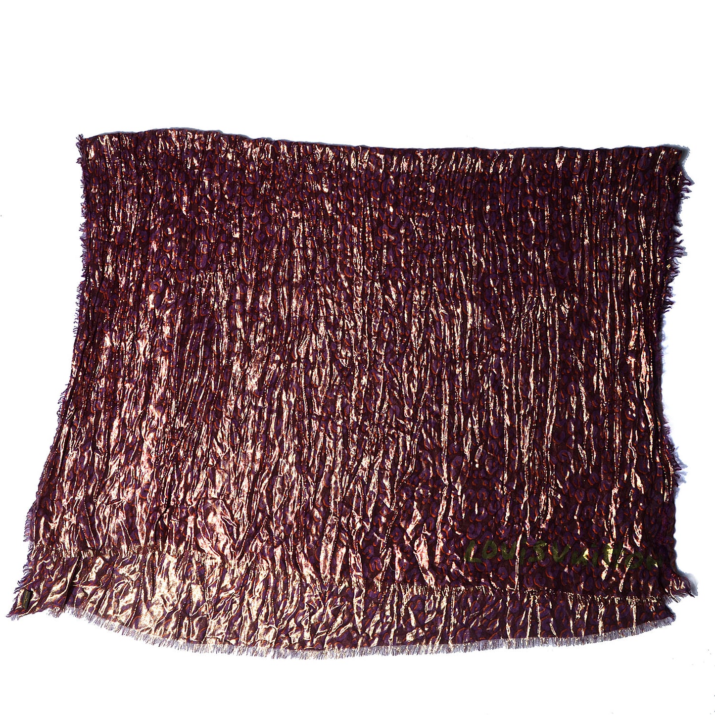 Cashmere Silk Leopard Etole Stole Disco Prune