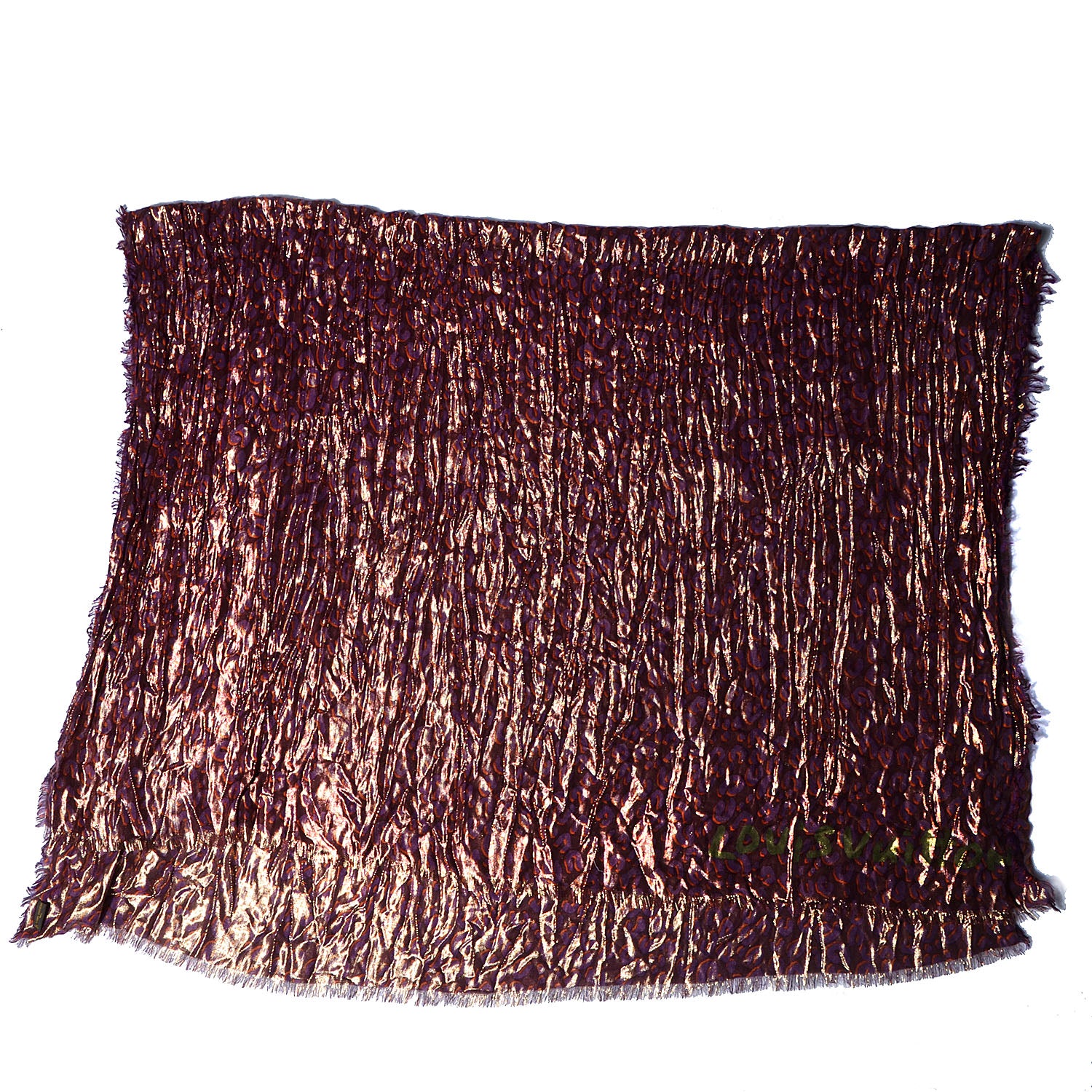 Louis Vuitton Cashmere Silk Leopard Etole Stole Disco Prune 3 of 7