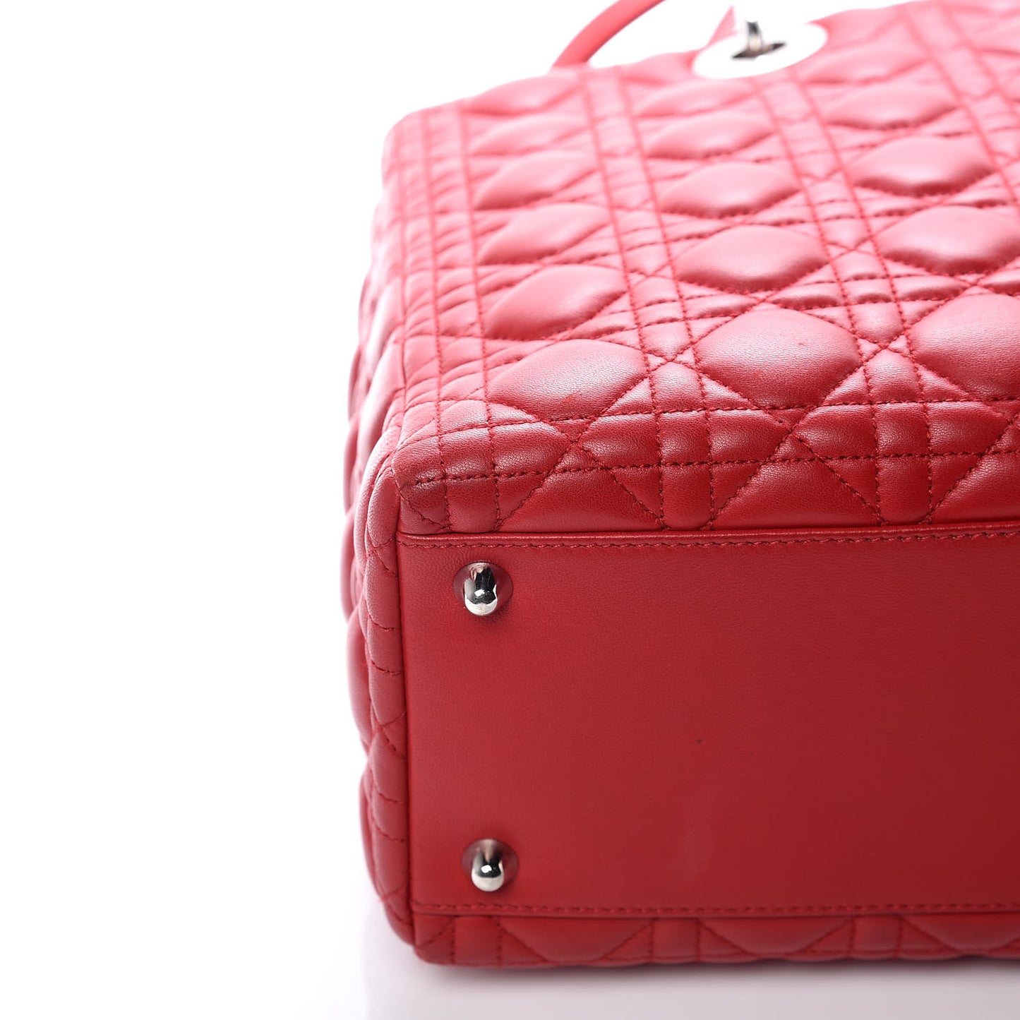 Lambskin Cannage Large Lady Dior Red