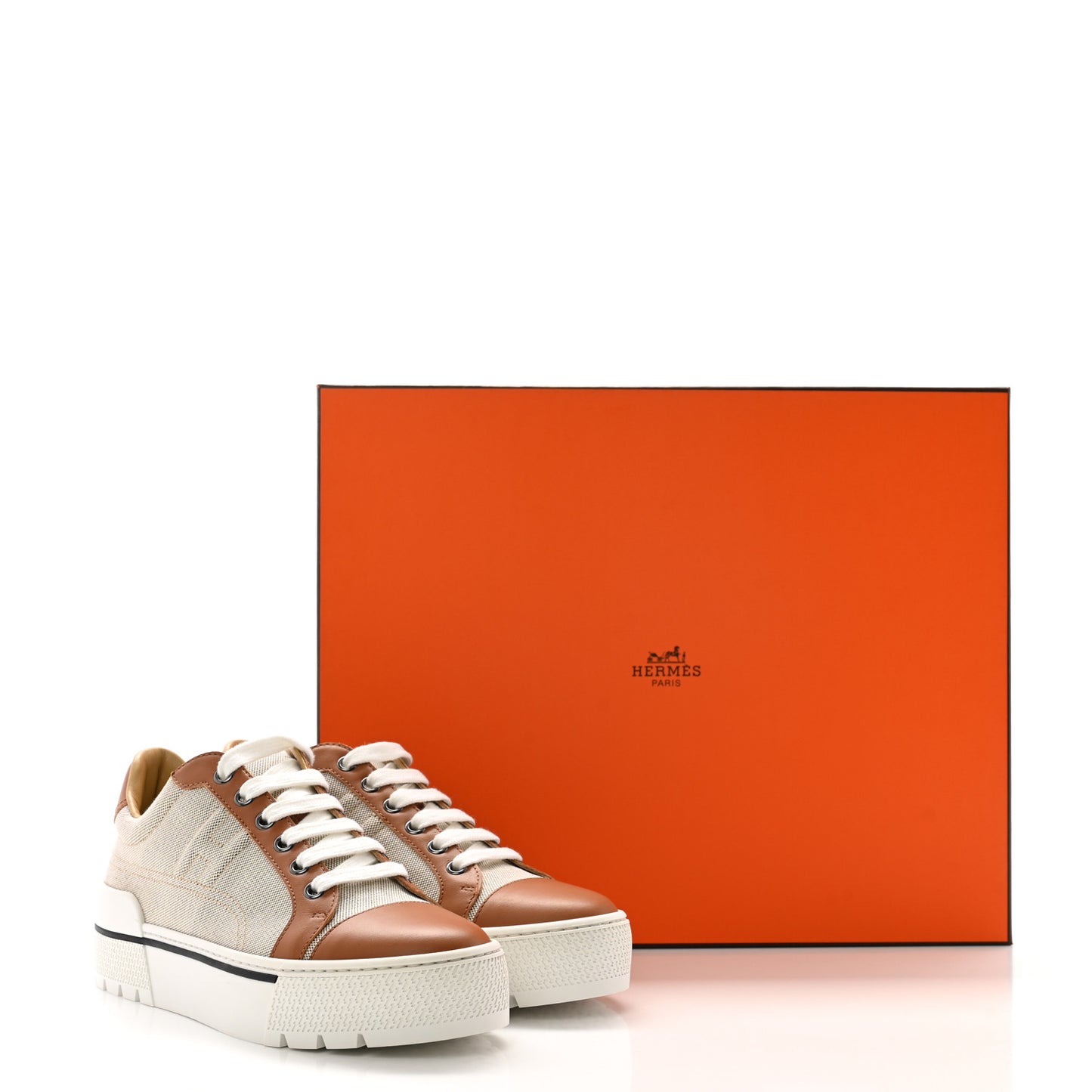 Canvas Calfskin Womens Voltage Sneakers 35.5 Prunoir Naturel