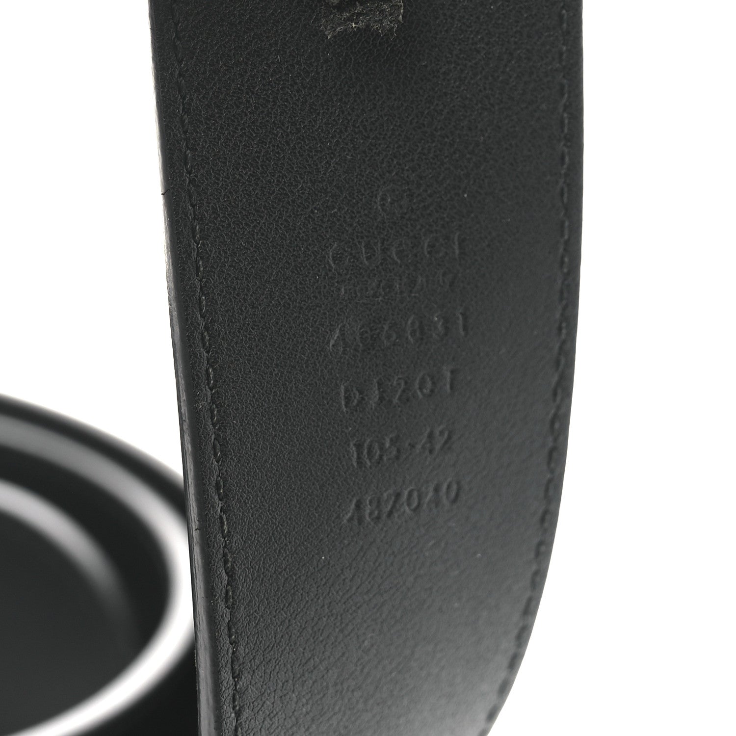 Gucci Textured Calfskin Double G 40mm Belt 105 42 Black 3 of 4