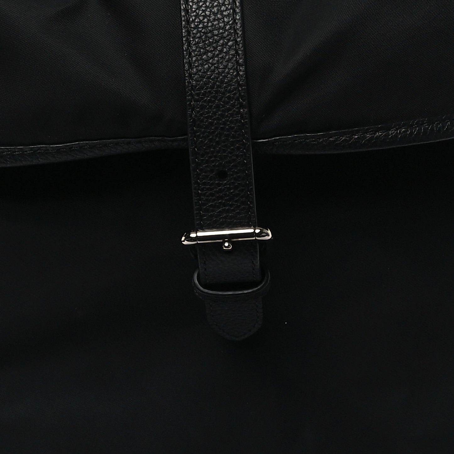Nylon Grained Calfskin Watson Diaper Bag Black